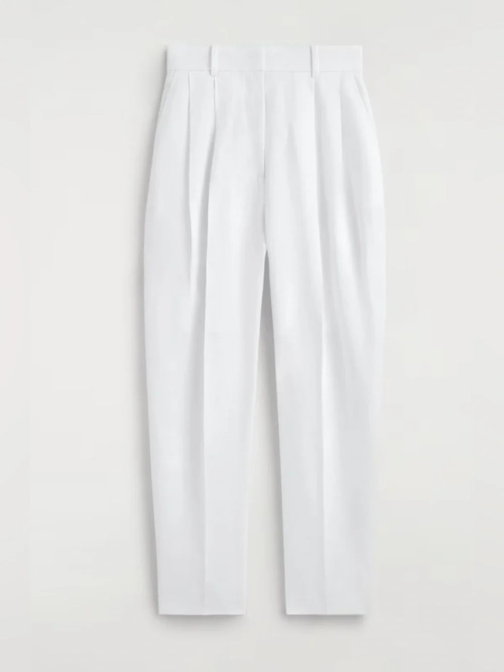 COS Tailored Linen Barrel Leg Pants in White Size 6. NWT